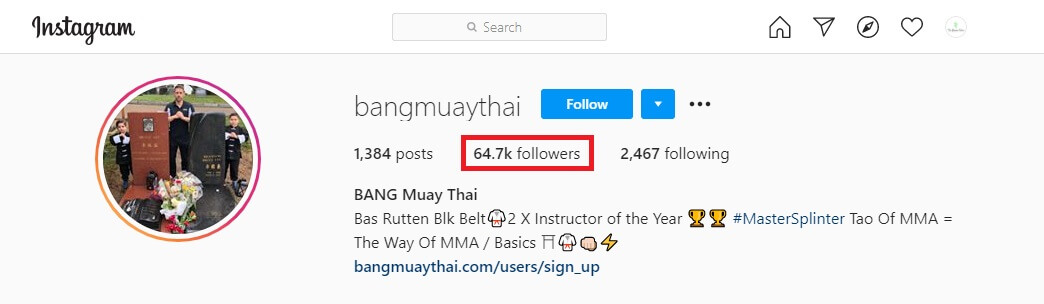 Bang Muay Thai Instagram
